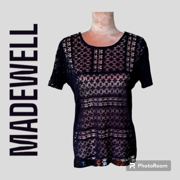 Madewell Tops - 🖤MADEWELL CROCHET SHORT SLEEVE BLOUSE SIZE MEDIUM 🖤